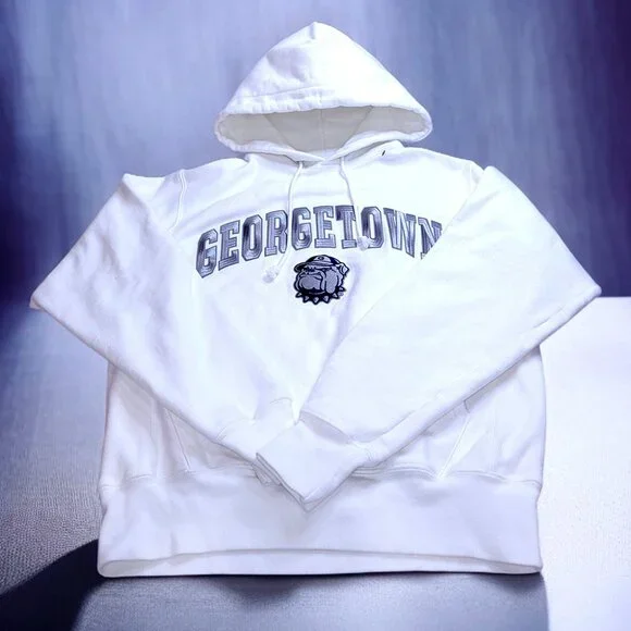Champion Georgetown Hoyas White Pullover Sweatshirt Hoodie - Picture 2 of 8